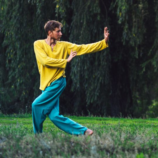 man practicing qigong for addiction recovery